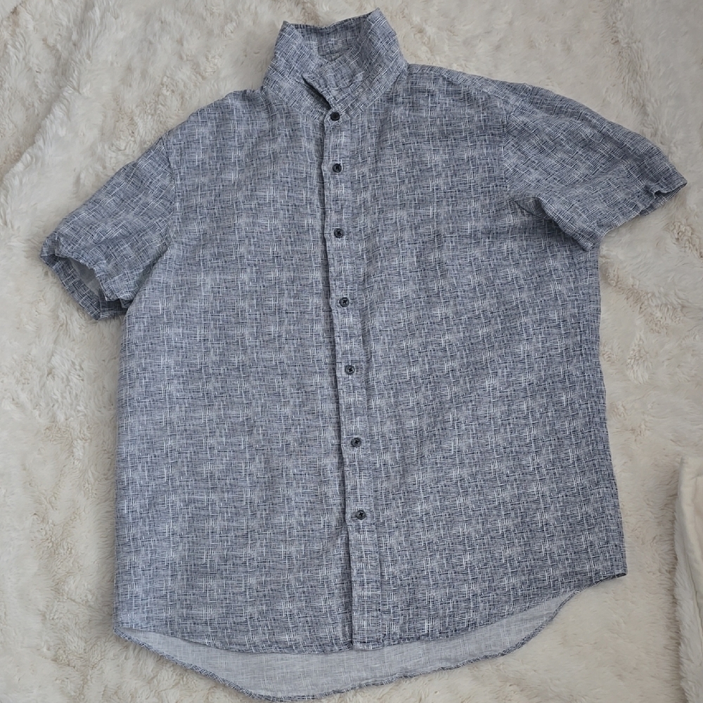 Men's Short Sleeve Gray Shirt-Michael Kors Size: L